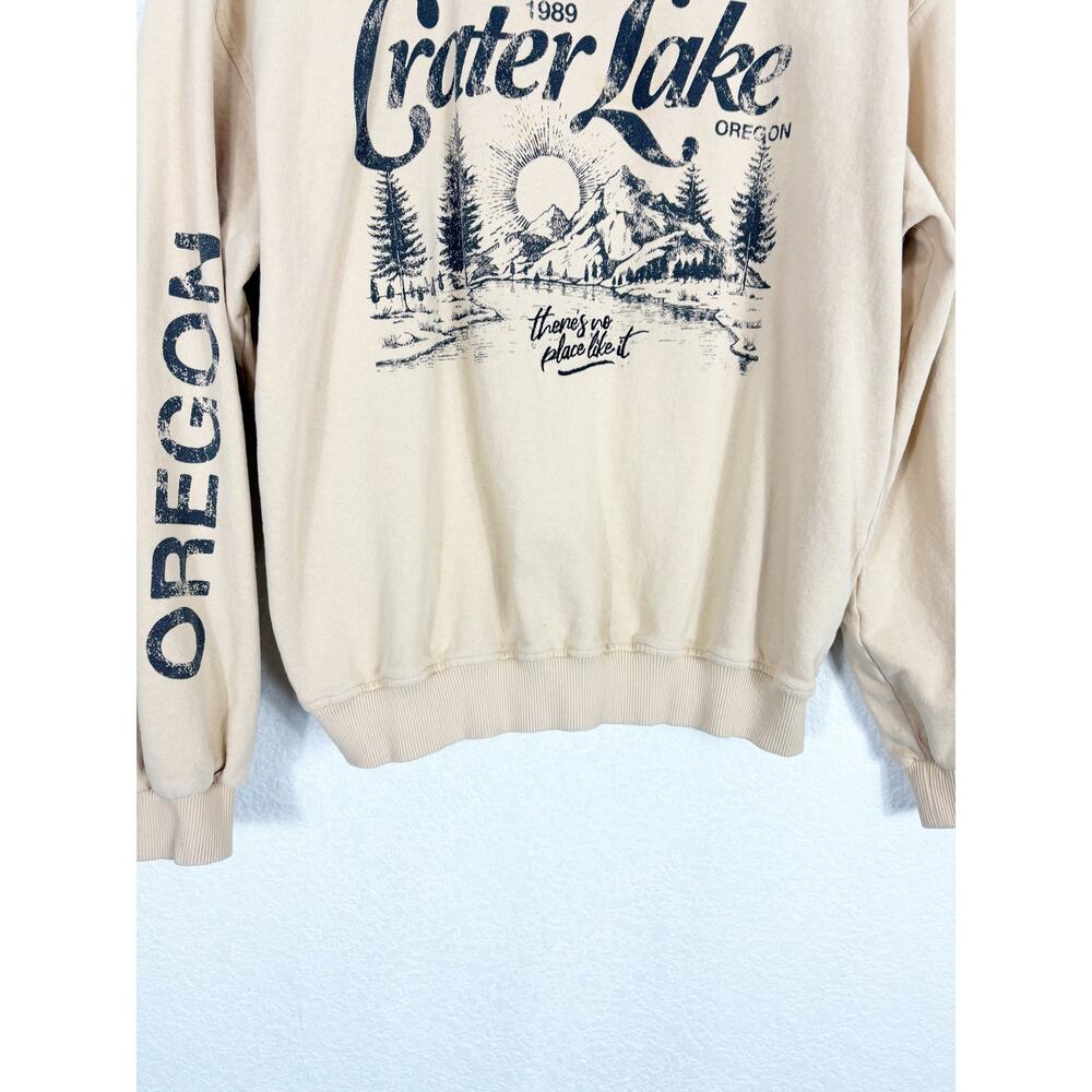 Urban Outfitters Crater Lake Overdyed Crew Neck Sweatshirt Small Yellow Oregon - Picture 11 of 15